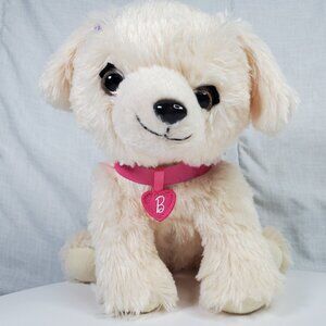 Mattel Barbie White Kiss & Care Pet Puppy Makes Sounds 9" Sitting